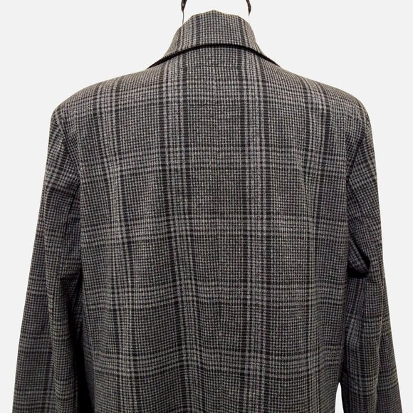 Sanctuary Womens One-Button Gray Plaid Blazer Two Front Flap Pockets Size 8 - Picture 6 of 10